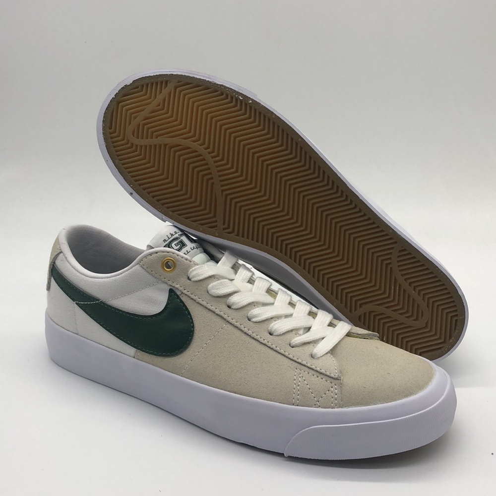New Men’s Nike Zoom Blazer Low Pro GT ISO SB White/Green DC7695-102 NWOB